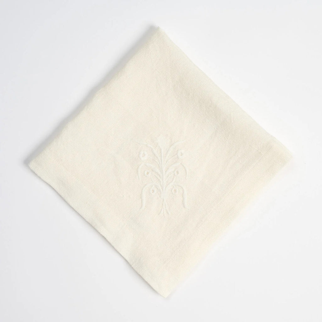 FLORAL HØRSERVIET HVID