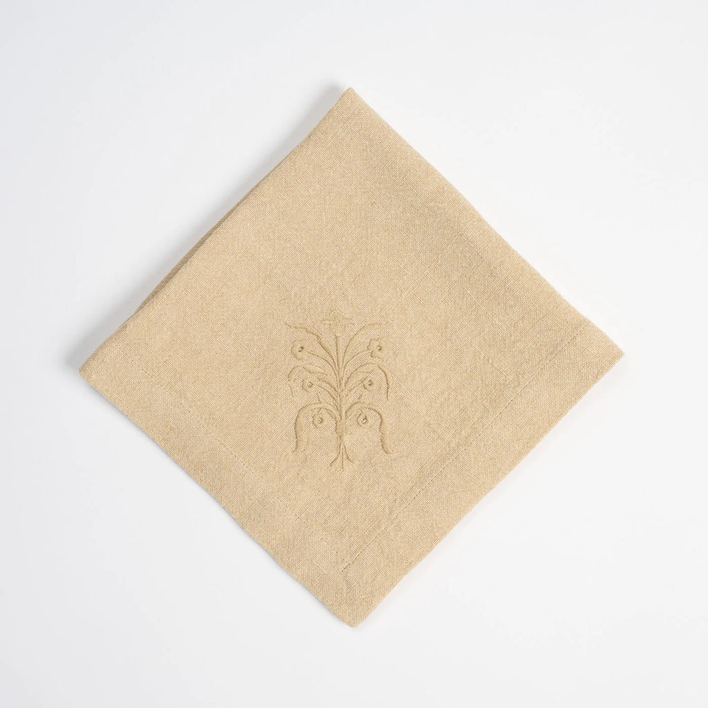 FLORAL HØRSERVIET BEIGE